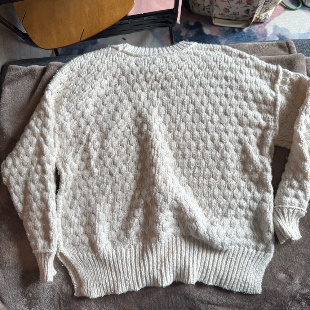 Cozy Cream Aerie Cotton Blend Sweater - Picture 8 of 15